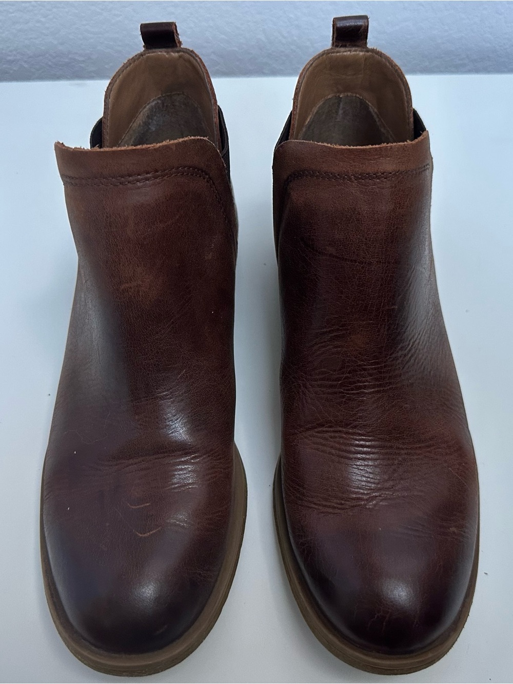 Women’s Brown Leather Chelsea Boots - Classic Slip-On Ankle Boots